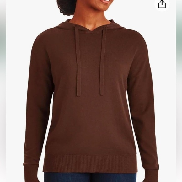 ⭐️Cashmere Luxury Soft Blend Hoodie,Chestnut,Stretch,Excellent Cond, Size Smalll - Picture 4 of 11